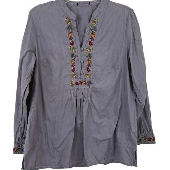 Women Long Sleeve Blouse Top Purple Fairy Boho Hippie Embroidery Size Medium - Picture 1 of 6